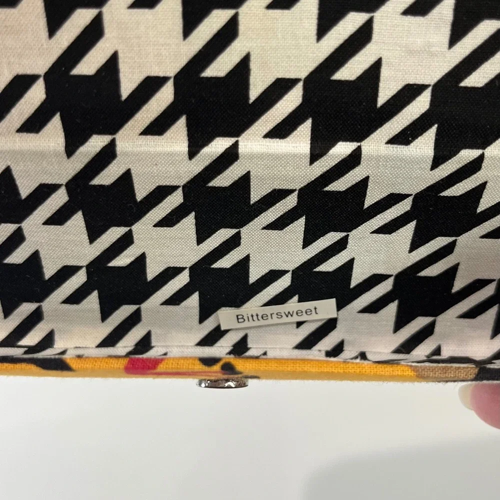 Vera Bradley Bittersweet Eyeglass Case Women Floral Houndstooth Retro‎ Cottage